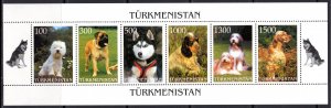 Turkmenistan 1997 DOGS (Mammals)  Compound Sheetlet Perforated MNH