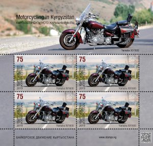 Stamps 2019. Kyrgyzstan. - Motorsport in Kyrgyzstan. Mini sheet. 137L. Yamaha XV