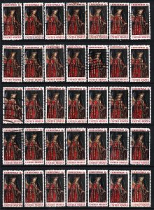 SC#1363 6¢ Christmas, van Eyck Singles (1968) Used Lot of Thirty Five Stamps