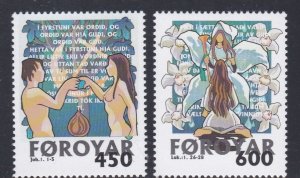 Faroe Islands # 368-369, Bible Stories, Mint NH, 1/2 Cat.