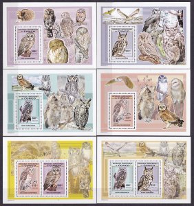 2007 Congo Kinshasa 1907/B274-1910/B277+B278-279 Birds - Owls 50,00 €