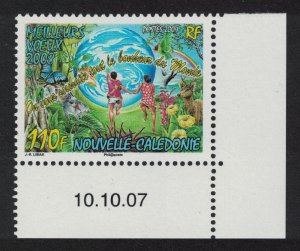 New Caledonia Butterfly Deer Flowers Happy New Year Corner Date 2007 MNH