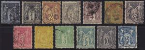 France - 1876-98 - Scott #78/105 - used - Various Sage issue