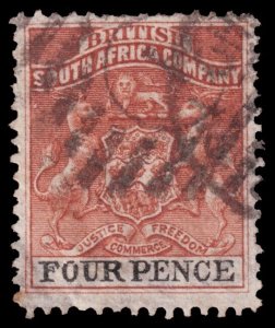 Rhodesia Scott 5 (1891) Used G-F, CV $6.50 C