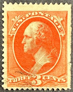 US #214 Used F/VF w/Light Cancel / Straight Edge - 3c Washington 1887 [$091]