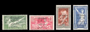 Lebanon #45-48 Cat$260, 1924 Olympics, set of four, never hinged, 2.50p with ...