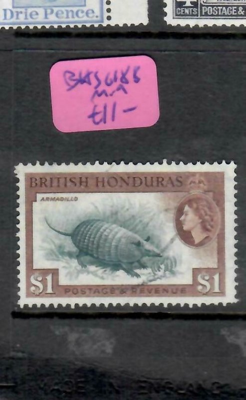 BRITISH HONDURAS  (P2306BB)  QEII  ARMADILLO  $1.00  SG 188   MOG