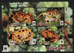 Aitutaki WWF Spotted Reef Crab MS 2014 MNH SG#MS827