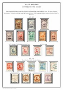 Mexico revenue stamps 1874-1898  (11 pages) 