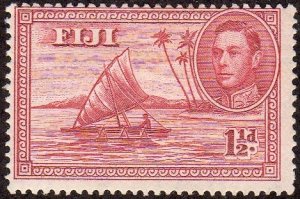 Fiji 132 - Mint-H - Outrigger Canoe (Perf 13.5)(1940) (cv $1.00)