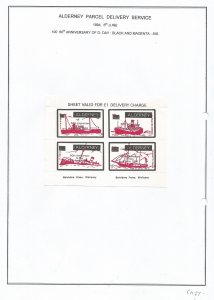 ALDERNEY P.D.S. - 1994 - D-Day,  Black & Red - Roul 4v Sheet-Mint Lightly Hinged