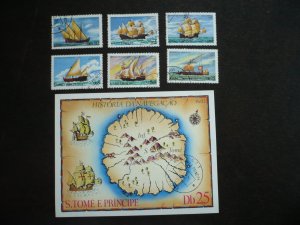 Stamps- St. Thomas & Prince-Scott#534-540-CTO Set of 6 Stamps + 1 Souvenir Sheet