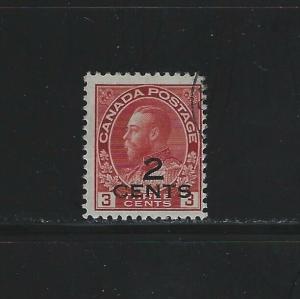 CANADA - #140 - 2c on 3c KING GEORGE V PROVISIONAL USED STAMP (1926)