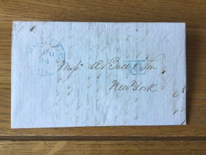 U. S. Port of Mobile 1845 Merchants prices to New York letter  cover 63002