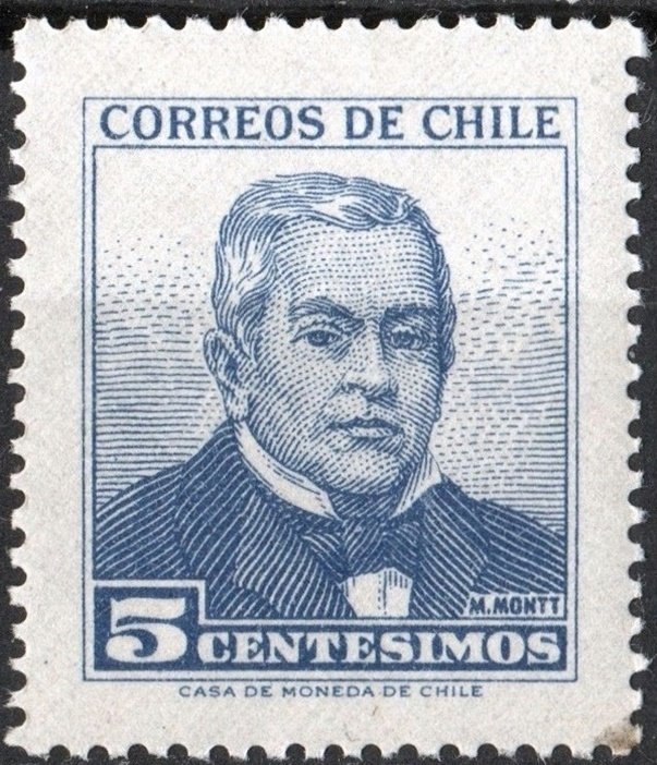Chile SC#327 5c Presidents: Manuel Montt Single (1960) MNH