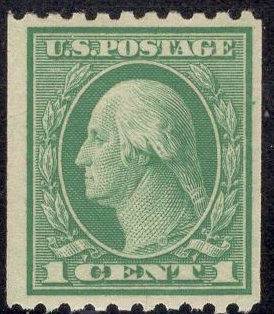 US Stamp #486 1c Washington Coil MINT Hinged SCV $.85