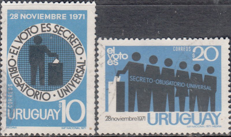 URUGUAY  #811-812  Used