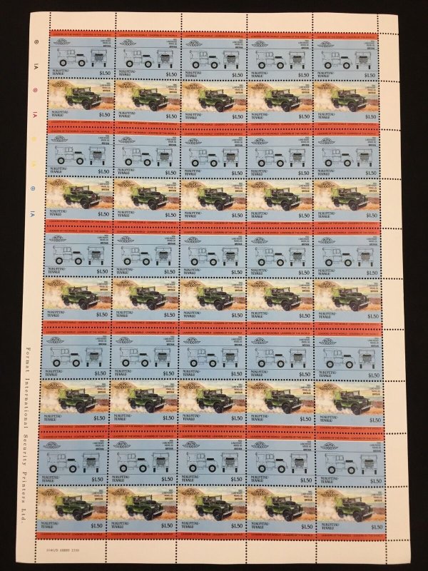 TUVALU Cars Motor Vehicles MNH Sheets x 13(650 Stamps)BLK46
