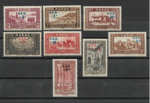 French Morocco 1938, Surcharged, Scott # B13-B20,VF MNH** (FR-1)