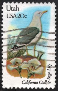 SC#1996 20¢ State Birds & Flowers: Utah; Perf 10½ x 11¼ (1982) Used