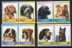 Thematic stamps TUVALU 1985 NUKULAELAE  DOGS 8v in pairs mint