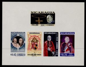 Nicaragua 823a perf + imperf MNH Pope John XXIII, Cardinal Spellman, Crest