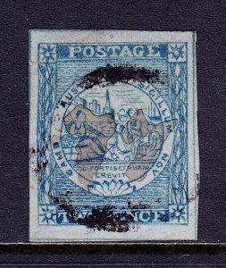 NEW SOUTH WALES — SCOTT 7 (SG 33) — 1851 2d SEAL, PLATE IV — USED — SCV $250