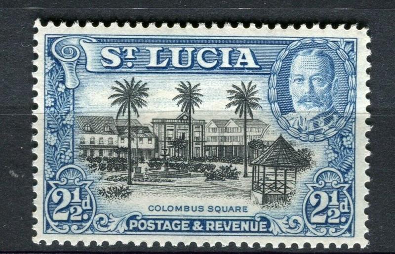 ST. LUCIA; 1936 early GV pictorial issue fine Mint hinged 2.5d. value