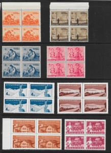 BULGARIA (170+) Mint Never Hinged Blocks of 4 from 1940s/1950s ALL DIFFERENT!