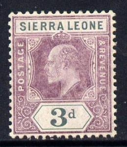 Sierra Leone 1904-05 KE7 MCA 3d purple & grey mounted...