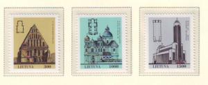 Lithuania Sc 437-9 1993 Churches stamp set mint NH