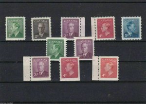 CANADA 1949 SCARCE REJECTED COLOURS , COILS AND PART IMPERF STAMPS  REF 1245