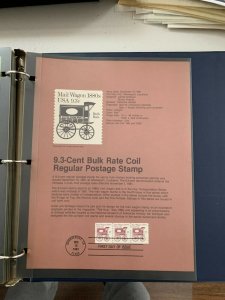 USPS Souvenir Page Scott , 1981 9.3c bulk rate coil stamps