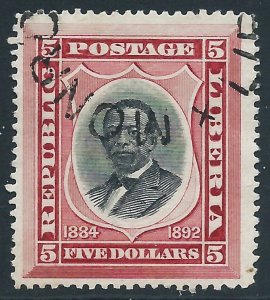 Liberia, Sc #49, $5 Used