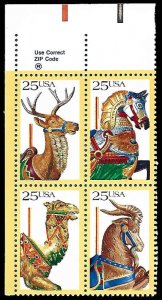 PCBstamps   US #2390/2393 ZB  $1.00(4x25c)Carousel, MNH, (ZB-1)