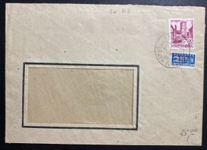 1949 Wurttemberg Germany Allied occupation commercial Cover Tax Stamp