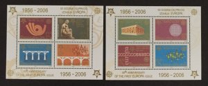 Serbia 2006, #289a,93a S/S Perforated, Europa 50th Anniversary, MNH.