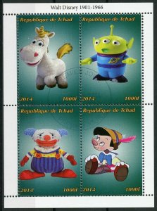 Disney Stamps Chad 2014 CTO Toy Story Pinocchio Cartoons 4v M/S VII