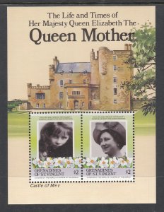 St Vincent Grenadines 5500 queen Mother Souvenir Sheet MNH VF