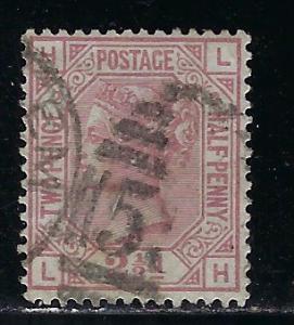 Great Britain Scott # 66, used, plate # 2/LH