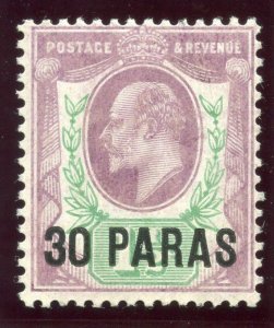 British Levant 1909 KEVII 30pa on 1½d pale dull purple & green MLH. SG 16. Sc 26