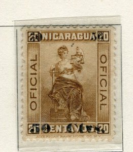 NICARAGUA; 1900 early Official Justice issue fine Mint 50/20c. value