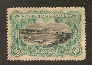 Belgium Congo, Free State, 1895 Scott 18 used  - 10c, Landsape, Stanley Falls