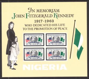 Nigeria 161a John F Kennedy Souvenir Sheet MNH VF