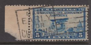 USA 1928 Civil Aeronautics Conference 5c Sc#650 w/Selvedge