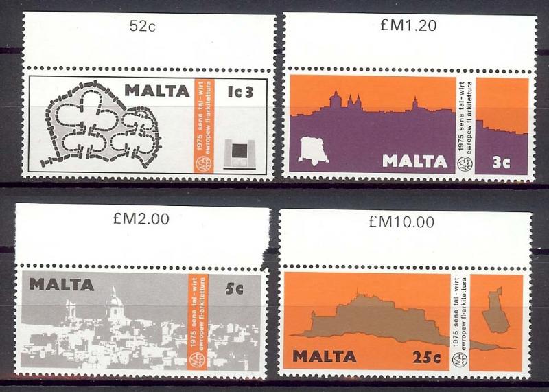 1975 - MALTA - European Architectural Heritage Year - SC# 497-500 - MNH**