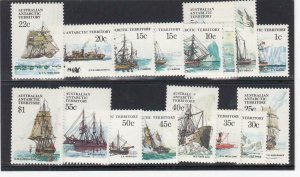 AUSTRALIAN ANTARCTIC TERR.(MM170) # L37-L52 VF-MNH VARc VARIOUS SHIPS CV $14