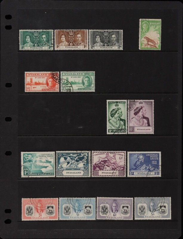 Nyasaland 1937-51 KGVI used collection. SG cat £65. (10)