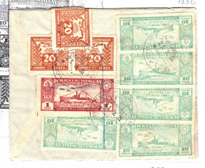 PARAGUAY Cover Air Mail CONDOR ZEPPELIN LUFTHANSA GB Scotland Dundee 1935 SV10