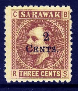 Sarawak 1899 Sir Charles Brooke 2c on 3c Ovpt. Mint MNH SG 32